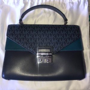 Michael Kors Sloan Medium Top Handle Satchel-Blue